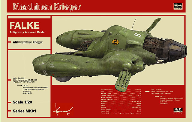 マシーネンクリーガー 1/20 反重力装甲戦闘機 Pkf.85 ファルケ プラモデル